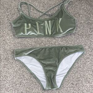 Olive green velvet bathing suit! Worn once